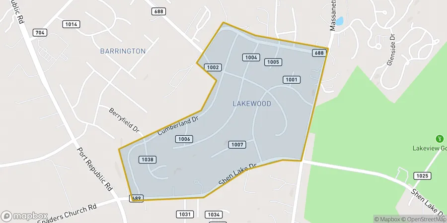 Map of Lakewood Estates neighborhood in Harrisonburg VA